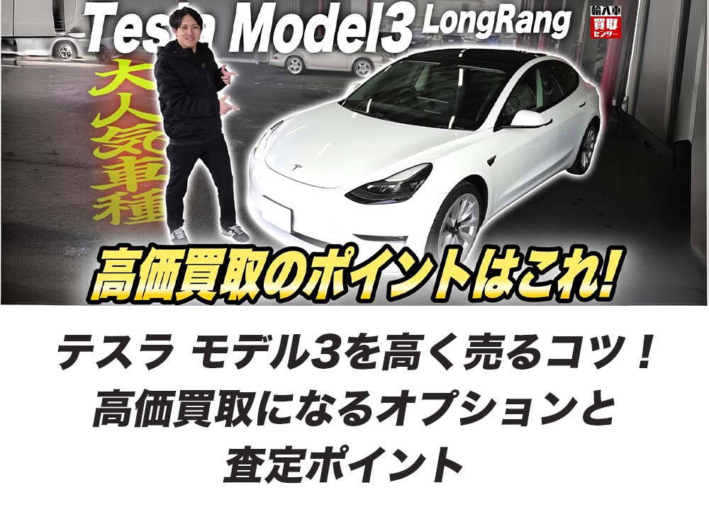 テスラ モデル3を高く売るコツ！高価買取になるオプションと査定ポイント